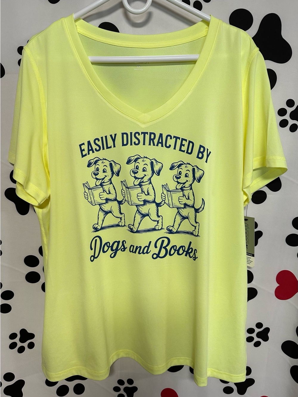 Dog Graphic V-Neck Performance Tee - NWT